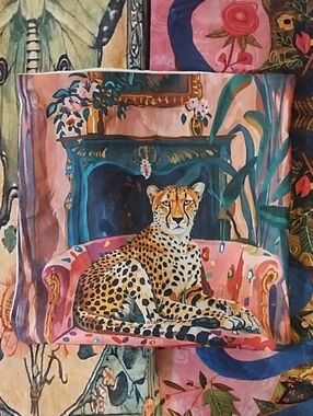 Cheetah Print Canvas Art Pillow Cover